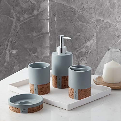 Sweet Home Collection Bathroom Accessories Collection Unique Dekorative schöne Designs Baddekoration, Harz, Moderno, 4 Piece Set(Pack of 1) von Sweet Home Collection