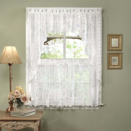 Sweet Home Collection Paneele mit Stangentasche, einzigartige Stile und Drucke, Polyester, Hopewell Weiß, 96,5 x 152,4 cm (B x L), 1 Stück Sweet Home Collection Paneele mit Stangentasche, einzigartige Stile und Drucke, Polyester, Hopewell Weiß, 96,5 x 152,4 cm (B x L), 1 Stück von Sweet Home Collection