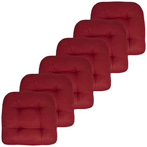 Sweet Home Collection Patio Cushions Outdoor Chair Pads Premium Comfortable Thick Fiber Fill Tufted 48.3 cm x 48.3 cm Sitzbezug, 6 Stück, Rot Sweet Home Collection Patio Cushions Outdoor Chair Pads Premium Comfortable Thick Fiber Fill Tufted 48.3 cm x 48.3 cm Sitzbezug, 6 Stück, Rot von Sweet Home Collection