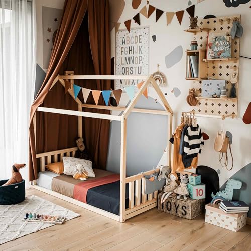 Sweet Home From Wood Hausbett im Montessori-Stil aus Holz (Kiefernholz, 140x70cm) von Sweet Home From Wood