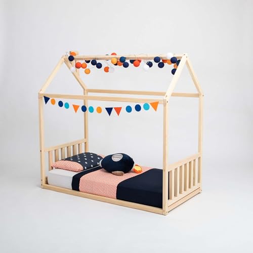 Sweet Home From Wood Hausbett im Montessori-Stil aus Holz (Kiefernholz, 160x70cm) von Sweet Home From Wood
