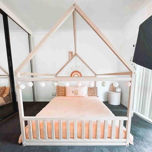 Sweet Home From Wood Hausbett im Montessori-Stil aus Holz (Kiefernholz, 200x140cm) von Sweet Home From Wood