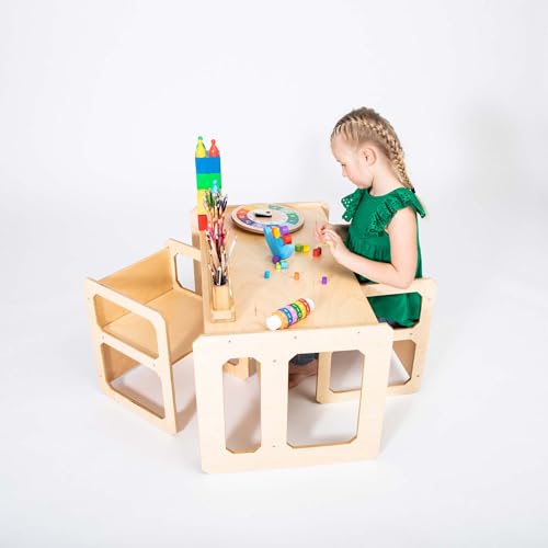 Sweet Home From Wood Holz Kinder Spieltisch Set | Kleinkind Tisch Set | Vorschule Lerntisch | Entwöhnungstisch | Kinder Spieltisch (lackiert) von Sweet Home From Wood