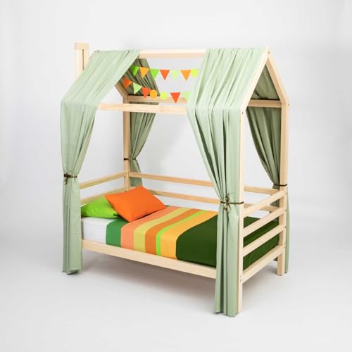 Sweet Home From Wood Jugendbett, Hausbett, Massivholzbett, Bettgestell (Birkenholz, 140x70cm) von Sweet Home From Wood