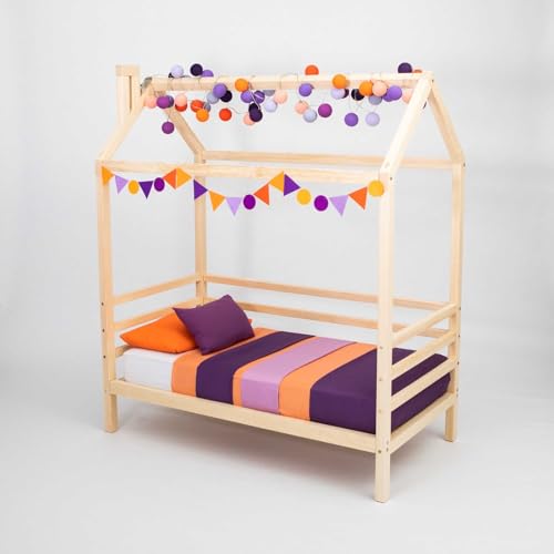 Sweet Home From Wood Jugendbett, Hausbett, Massivholzbett, Bettgestell (Kiefernholz, 200x140cm) von Sweet Home From Wood