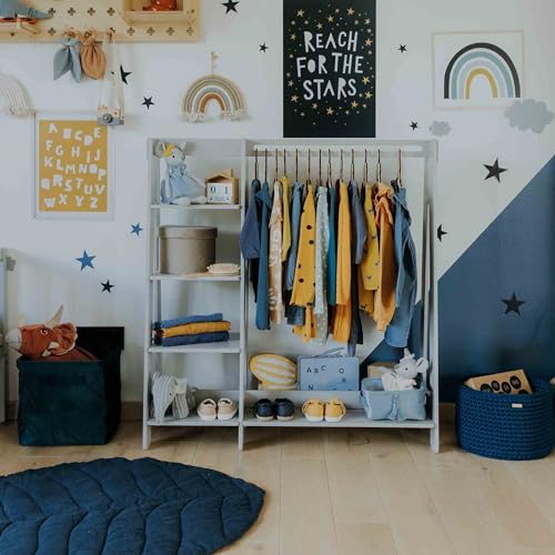 Sweet Home From Wood Kindergarderobe, Holz Kleiderständer EIN Rahmen Rack, Kleidung Rack Dress Up Storage Vendor Display Kinder Kleiderschrank (Grau) von Sweet Home From Wood