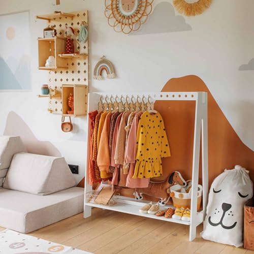 Sweet Home From Wood Kinderkleiderschrank – Holzkleiderständer für Kinder – DIY Dressing Möbel offener Schrank für Kinder einfach zu montieren (weiß) von Sweet Home From Wood