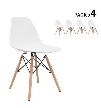 Sweet House Spanien Pack 4 Stühle Esszimmer Küche Wohnzimmer Schreibtisch Stuhl nordisches Design von Sweet House España