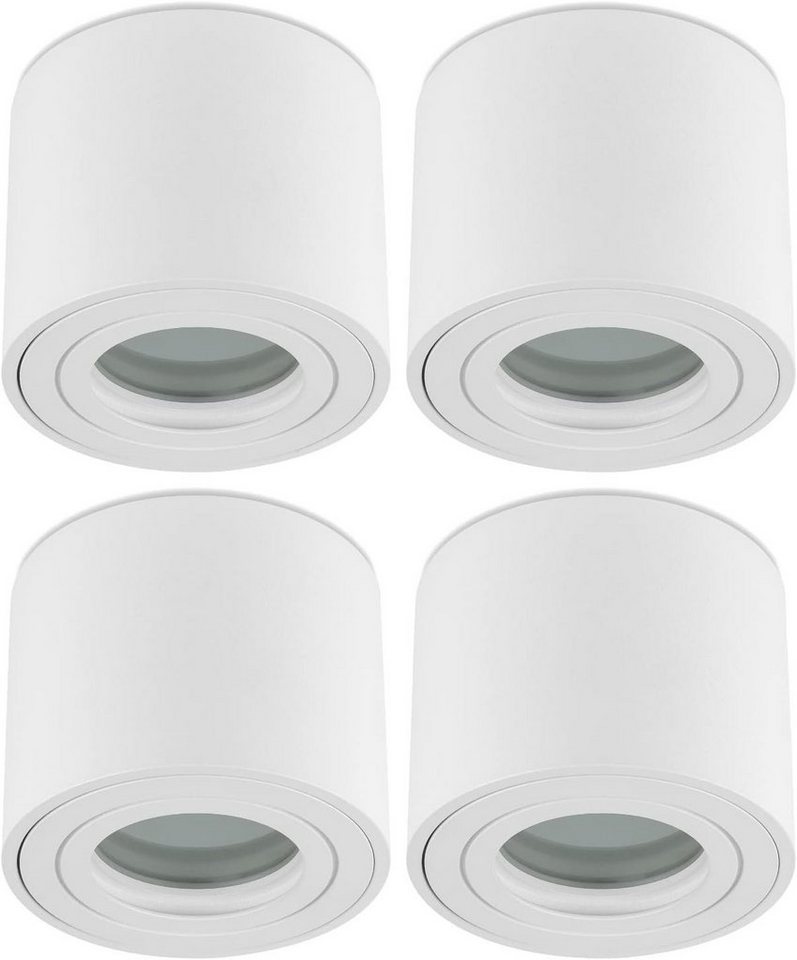 Sweet LED Aufbauleuchte 4er Set für Bad & Küche IP44 schwenkbar Aluminium 230V flach, ohne Leuchtmittel, Aufbaustrahler LED, Aufbauspot, Deckenstrahler von Sweet LED