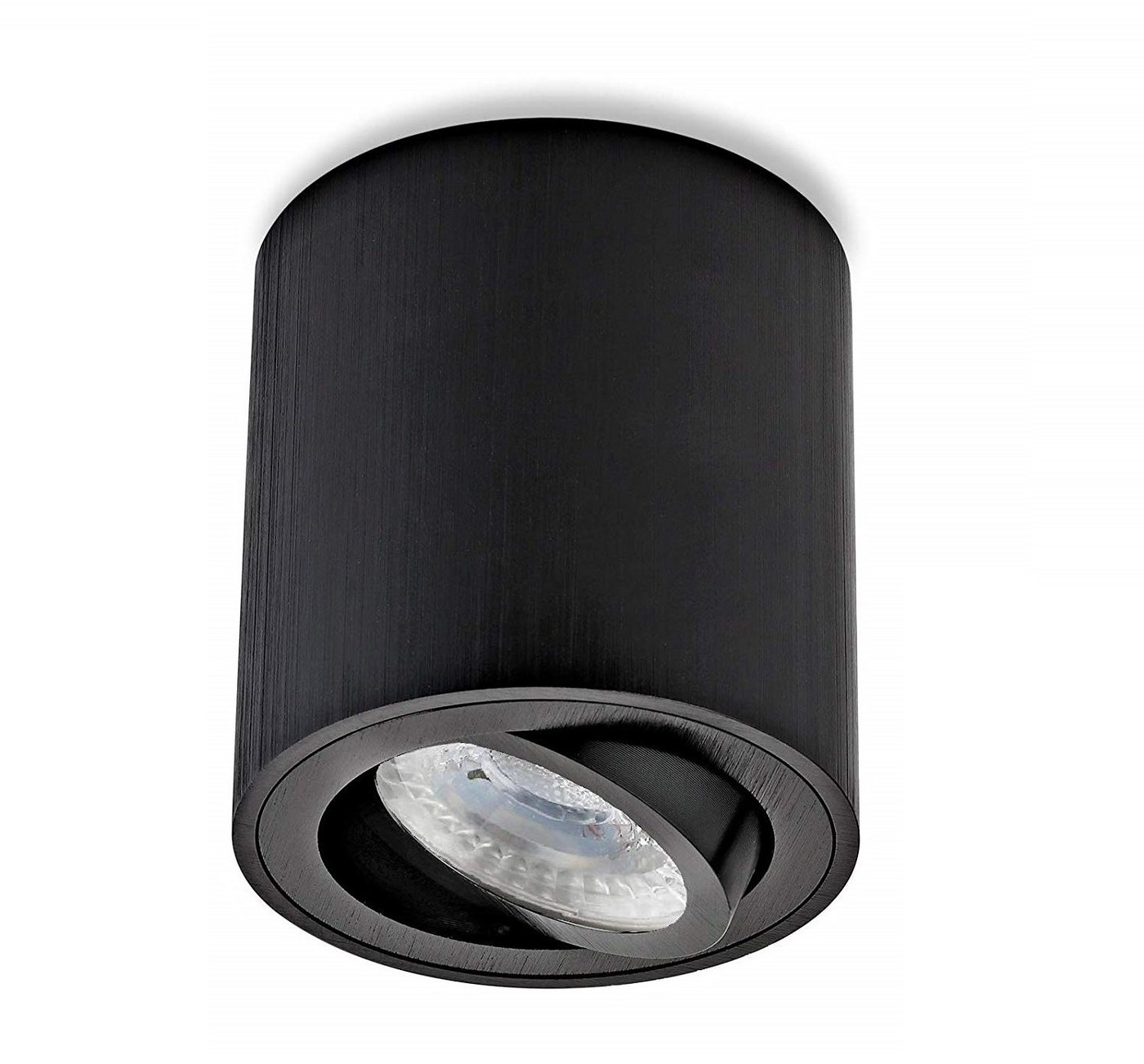 Sweet LED LED Deckenspots spot schwarz Aufbauspots GU10 7 W Aluminium Deckenspots 230V, Leuchtmittel wechselbar, warmweiß, Deckenaufbauleuchte, Aufbaustrahler, Deckenspot von Sweet LED