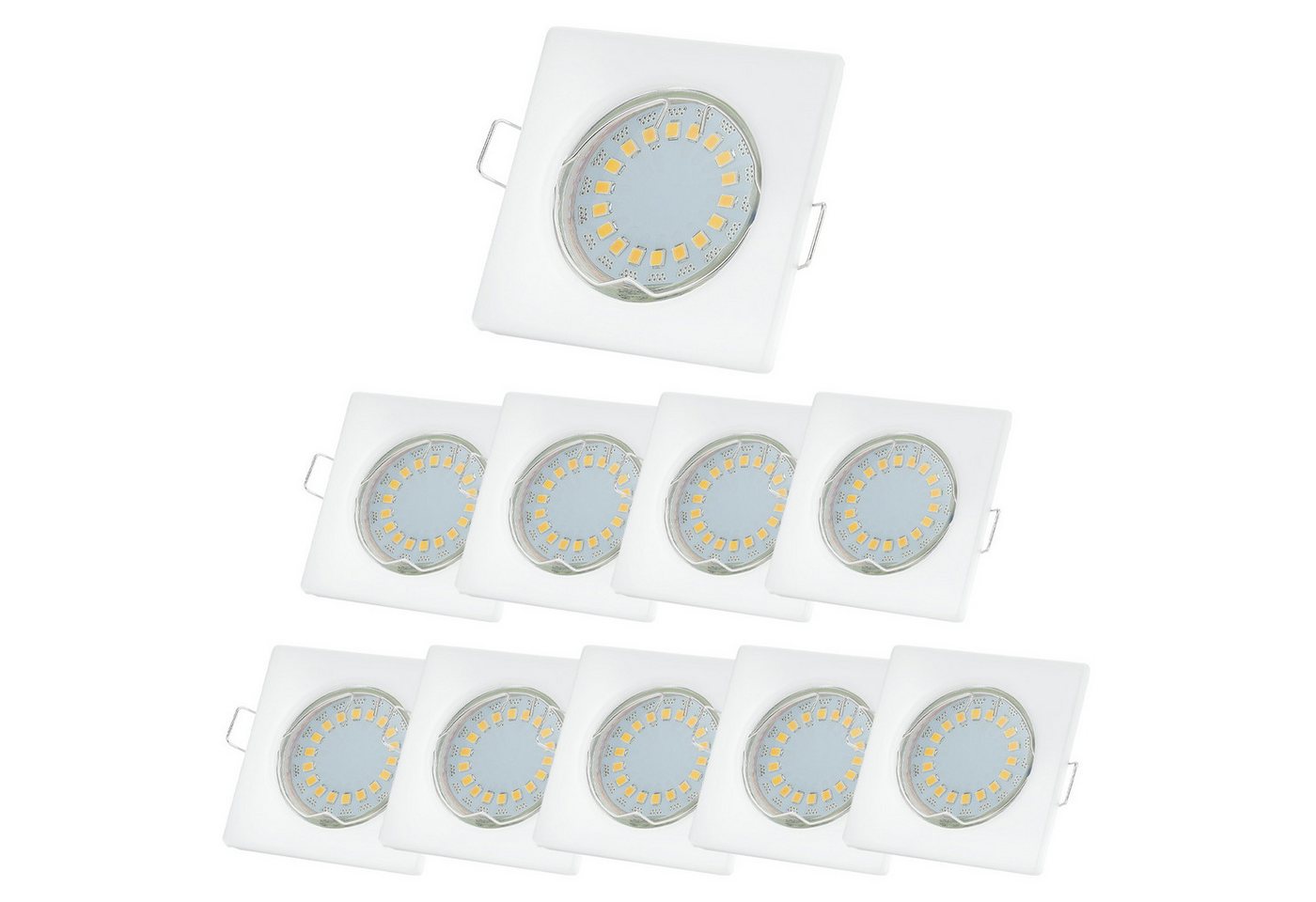 Sweet LED LED Einbaustrahler 10er Set GU10 Deckenspots 5W eckig weiß-matt 230V, LED fest integriert, 6500K - kaltweiß, Deckenspots, Deckenstrahler, Einbauleuchten von Sweet LED