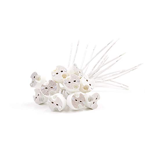 Sweet-Led® 10x MR16 Fassung mit Keramiksockel geeignet für LED und Halogen-Lampen GU 5.3 max 100W 12V Ø17 mm x 10 mm, Länge 160 mm von Sweet Led