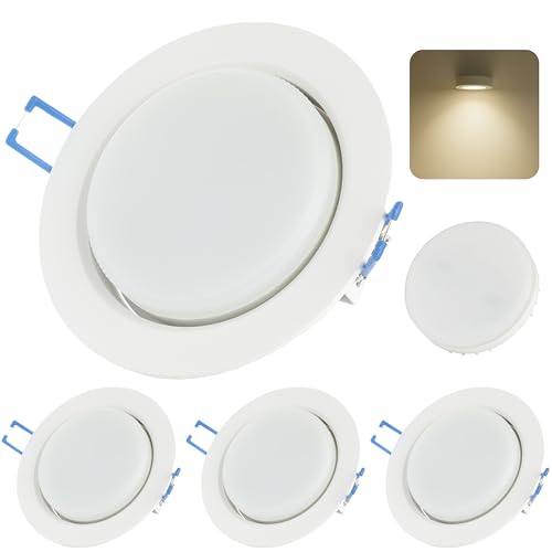 3x LED Einbaustrahler Flach 8,2W GX53 – 750 Lumen, Deckenstrahler 4000K Neutralweiß – 95mm Lochmaß, 108mm Außenmaß – Deckenspots Weiß Matt – Ultra Slim Deckenleuchte von Sweet Led