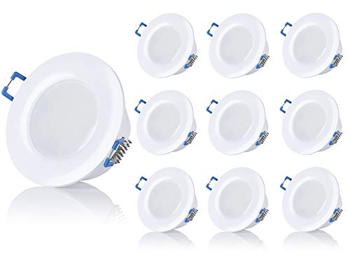 Sweet Led Einbaustrahler 230V Flach Dimmbar 6,5W IP44 Bad Einbauleuchten Deckenspots Deckenstrahler, Warmweiß 3000K Einbauspots für Badezimmer Küche Wohnzimmer, 10er Set von Sweet Led