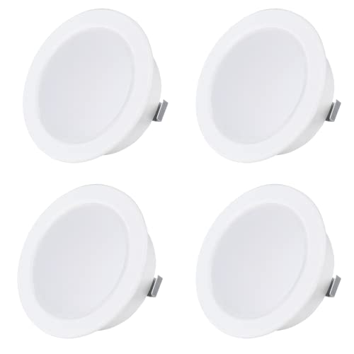 Sweet Led Möbel Einbaustrahler flach IP44 weiss Einbauleuchte 230V 3.5W Warmweiß Möbeleinbauleuchte, G4 Badleuchte Einbauspot Spiegelschrank Feuchtraumleuchte, unterbauleuchte Küche, 4er Pack von Sweet Led