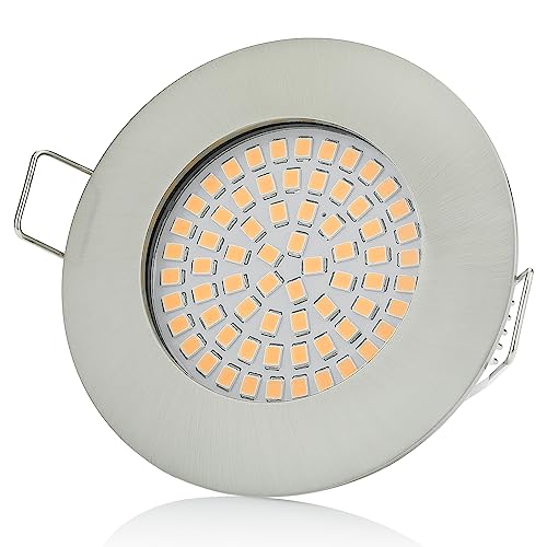 Sweet Led Einbaustrahler flach Spot aus Metall - Deckenspot 3,5W mit 330lm Leuchten 230V Einbauspots, LED Einbauleuchten für Decke (rund,chrom geb.- kaltweiß) von Sweet Led