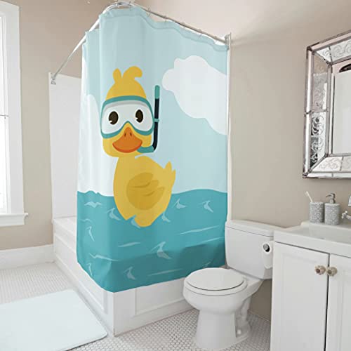Sweet Luck Ente Tiere Duschvorhang Anti-Schimmel Wasserdicht Waschbar Stoff Vorhang Polyester Textil Shower Curtains mit Duschvorhangringen für Dusche White 150x180cm Sweet Luck Ente Tiere Duschvorhang Anti-Schimmel Wasserdicht Waschbar Stoff Vorhang Polyester Textil Shower Curtains mit Duschvorhangringen für Dusche White 150x180cm von Sweet Luck