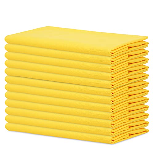 Sweet Needle - Packung mit 12 übergroßen Dinnerservietten aus 100% Baumwolle, 50 cm x 50 cm (20 in x 20 in), Safrangelb - schweres Gewebe für den täglichen Gebrauch mit gehrten Ecken… von Sweet Needle