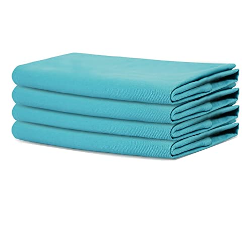 Sweet Needle – Packung mit 4 übergroßen Servietten aus 100% Baumwolle, 45 cm x 45 cm, Blaugrün – Schwerer Stoff für den täglichen Gebrauch mit auf Gehrung geschnittenen Ecken von Sweet Needle