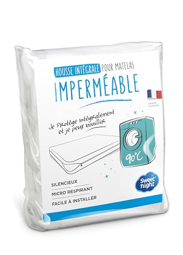 SWEET NIGHT - Housse intégrale matelas 200x200 cm | Alèse Imperméable et Micro Respirante | Protège intégralement Votre matelas | Fermeture à glissière | Souple et Silencieux | Lavable à 90°C von SWEET NIGHT