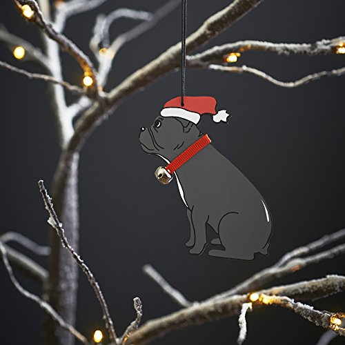 Sweet William Französische Bulldogge Weihnachten Dekoration, Holz, Grau von Sweet William