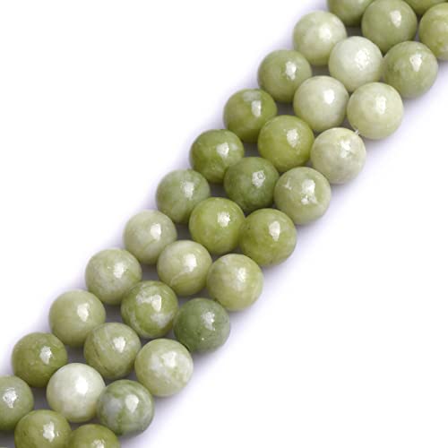 Sweet & Happy Girl's Gemstone Art Beads Perlen, 8 mm, mit Kanada Jade Stein Edelstein Semi Precious Runde Perlen für die Schmuckherstellung, Green 8mm, 8 mm von GEM-INSIDE CREATE YOUR OWN FASHION