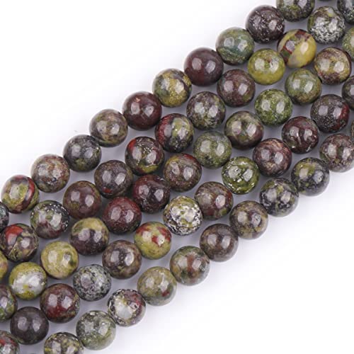 Natürliche runde dunkelgrüne 4 mm Drachenblut-Jaspis-Edelsteine zur Schmuckherstellung, 38,1 cm, 4 mm Dunkelgrün, 4 mm von GEM-INSIDE CREATE YOUR OWN FASHION