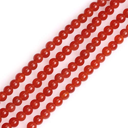 SHG store 4mm Runde Natur Rot Edelstein Achat Perlen Strang 15 Zoll Schmuckherstellung Perlen von Sweet & Happy Girl's Gemstone Beads Strand