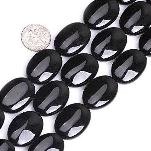 Sweet & Happy Girl's store18X25mm Oval Banded schwarz Achat Perlen Strang 15 Zoll Schmuckherstellung Perlen von GEM-INSIDE CREATE YOUR OWN FASHION