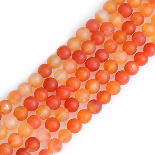 SHGbeads 6 mm Frost Matt Rot Karneol Achat Halbedelstein Runde Lose Perlen für Schmuckherstellung DIY Handmade Bastelbedarf 38,1 cm von GEM-INSIDE CREATE YOUR OWN FASHION