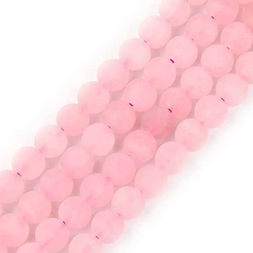 SHGbeads 6 mm Frost Matt Pink Rosenquarz Kristall Halbedelstein Runde Lose Perlen für Schmuckherstellung DIY Handarbeit Bastelbedarf 38,1 cm von GEM-INSIDE CREATE YOUR OWN FASHION