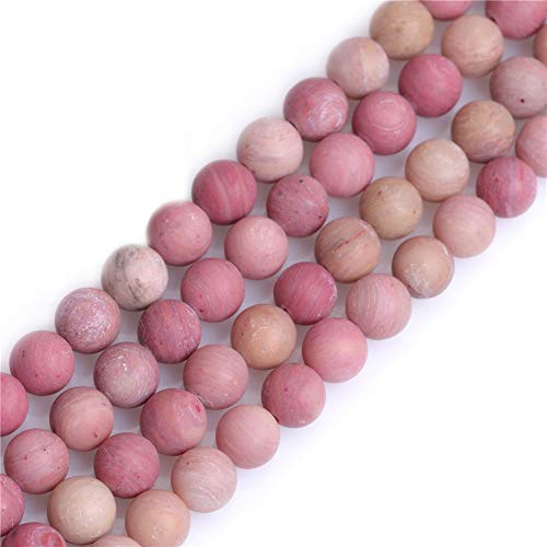 SHGbeads 8 mm Frost Matt Pink Rhodonit Jaspis Halbedelstein Runde Lose Perlen für Schmuckherstellung DIY Handarbeit Bastelbedarf 38,1 cm von GEM-INSIDE CREATE YOUR OWN FASHION