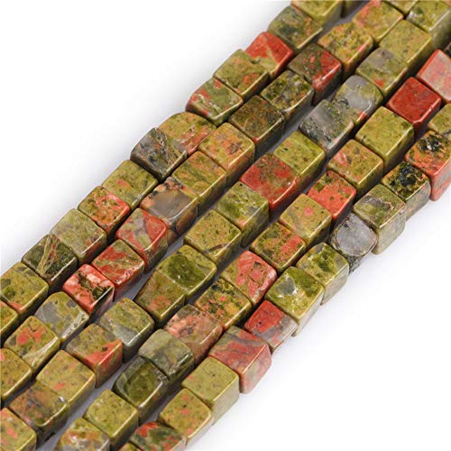 SHGbeads Wunderschöner natürlicher grüner Unakit-Jaspis-Edelstein quadratisch 4 mm Perlen für Schmuckherstellung ca. 38,1 cm 93 Stück 1 Strang SHGbeads Wunderschöner natürlicher grüner Unakit-Jaspis-Edelstein quadratisch 4 mm Perlen für Schmuckherstellung ca. 38,1 cm 93 Stück 1 Strang von GEM-INSIDE CREATE YOUR OWN FASHION