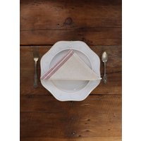 1 Bauernhaus Serviette | Getreidesack Creme Stoff Bordeaux 9 Stripe Beige I 36-38cm 1 Bauernhaus Serviette | Getreidesack Creme Stoff Bordeaux 9 Stripe Beige I 36-38cm von SweetAnnieAcres