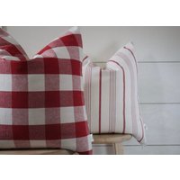 1 Mix & Match | 1x Landhausstil Kissenbezug Gewebte Leinen Feste Cremefarbene Rückseite Reißverschluss von SweetAnnieAcres