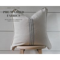 Abstand | Paspelierte Kanten Getreidesack Blauer Streifen Kissenbezug Futtersack Deckel Landhaus 9Er Beige Stoff Abstand | Paspelierte Kanten Getreidesack Blauer Streifen Kissenbezug Futtersack Deckel Landhaus 9Er Beige Stoff von SweetAnnieAcres