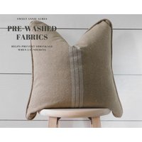 Abstand | Paspelrand Getreidesack Weiß Streifen Kissenbezug Futtersack Kissen Landhaus Weißer 9Er Brauner Stoff Abstand | Paspelrand Getreidesack Weiß Streifen Kissenbezug Futtersack Kissen Landhaus Weißer 9Er Brauner Stoff von SweetAnnieAcres