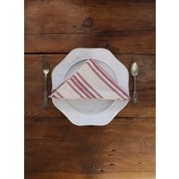 Bauernhaus Serviette | Getreidesack Creme Stoff Weinrot 12 Gestreift Bauernhaus Serviette | Getreidesack Creme Stoff Weinrot 12 Gestreift von SweetAnnieAcres