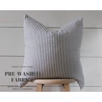 Blauer Ticking Streifen Kissenbezug | Landhaus Creme Stoff Gewebte Tickender Kissenbezug-Wählen Sie Ihre Größe Blauer Ticking Streifen Kissenbezug | Landhaus Creme Stoff Gewebte Tickender Kissenbezug-Wählen Sie Ihre Größe von SweetAnnieAcres