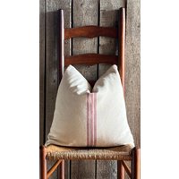 Getreidesack Burgunderfarbener Streifen Kissenbezug | Landhaus Burgund 9 Stripe-Front Rückseite Fester Stoff Reißverschluss Getreidesack Burgunderfarbener Streifen Kissenbezug | Landhaus Burgund 9 Stripe-Front Rückseite Fester Stoff Reißverschluss von SweetAnnieAcres