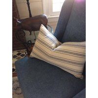 Getreidesack Lendenkissen Kissenbezug | Bauernhaus Lumbalen Inlett Beige Hintergrund Blau 12-streifen Reißverschluss Getreidesack Lendenkissen Kissenbezug | Bauernhaus Lumbalen Inlett Beige Hintergrund Blau 12-streifen Reißverschluss von SweetAnnieAcres