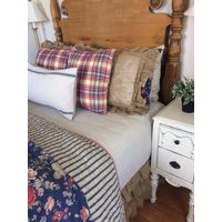 Lendenkissen-Abzug | Bauernhaus Lumbalen Kissenbezug Getreidesack Blau 3-streifen Mit Rückwärtigem Inlett Reißverschluss Lendenkissen-Abzug | Bauernhaus Lumbalen Kissenbezug Getreidesack Blau 3-streifen Mit Rückwärtigem Inlett Reißverschluss von SweetAnnieAcres