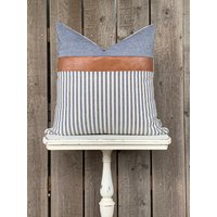 Modernes Bauernhaus Gestreifte Kissenbezug Kunstleder Akzent | Gewebte Streifen Creme Back Reißverschluss Wähle Deine Farbe Modernes Bauernhaus Gestreifte Kissenbezug Kunstleder Akzent | Gewebte Streifen Creme Back Reißverschluss Wähle Deine Farbe von SweetAnnieAcres