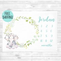 Baby Monatliche Meilenstein Decke Elefant/Monatliches Wachstum Tracker Mädchen Personalisierte Babydecke Junge Benutzerdefinierte Swaddle Empfang von SweetBabyDays