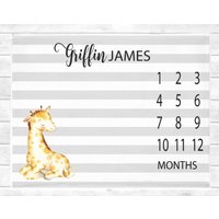 Giraffe Baby Meilenstein Decke Junge Monat Baby-Dusche-Geschenk-Wachstum-Decke Personalisierte Babydecke Fleece Giraffe Baby Meilenstein Decke Junge Monat Baby-Dusche-Geschenk-Wachstum-Decke Personalisierte Babydecke Fleece von SweetBabyDays