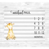 Giraffe Baby Meilenstein Decke Junge Monat Baby-Dusche-Geschenk-Wachstum-Decke Personalisierte Babydecke Fleece Giraffe Baby Meilenstein Decke Junge Monat Baby-Dusche-Geschenk-Wachstum-Decke Personalisierte Babydecke Fleece von SweetBabyDays