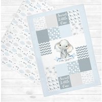 Personalisierte Elefant Babydecke - Baby Boy Quilt Minky Decke Geschenk Personalisierte Name -Elefant Kinderzimmer Sb144 von SweetBabyDays