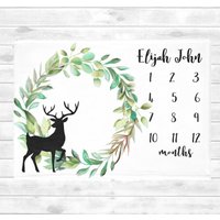 Wald Baby Meilenstein Decke Junge Monat Baby-Dusche-Geschenk-Wachstum-Decke Personalisierte Babydecke Fleece von SweetBabyDays