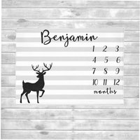 Wald Hirsch Baby Meilenstein Decke Junge Monat Baby-Dusche-Geschenk-Wachstum-Decke Personalisierte Babydecke Fleece Wald Hirsch Baby Meilenstein Decke Junge Monat Baby-Dusche-Geschenk-Wachstum-Decke Personalisierte Babydecke Fleece von SweetBabyDays