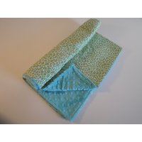 Blau & Grün Leopard Print Baby-Decke - Soft Blue Minky Dot Jungen Oder Mädchen Baby-Dusche-Geschenk Kleinkind Decke Sofort Lieferbar von SweetBabyJaneCo